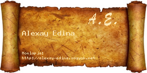 Alexay Edina névjegykártya